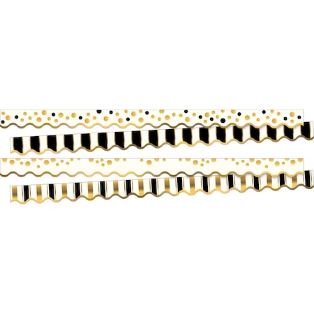 Barker Creek Gold Double-Sided Scalloped Trim Set, 2 designs, 26/set 3553